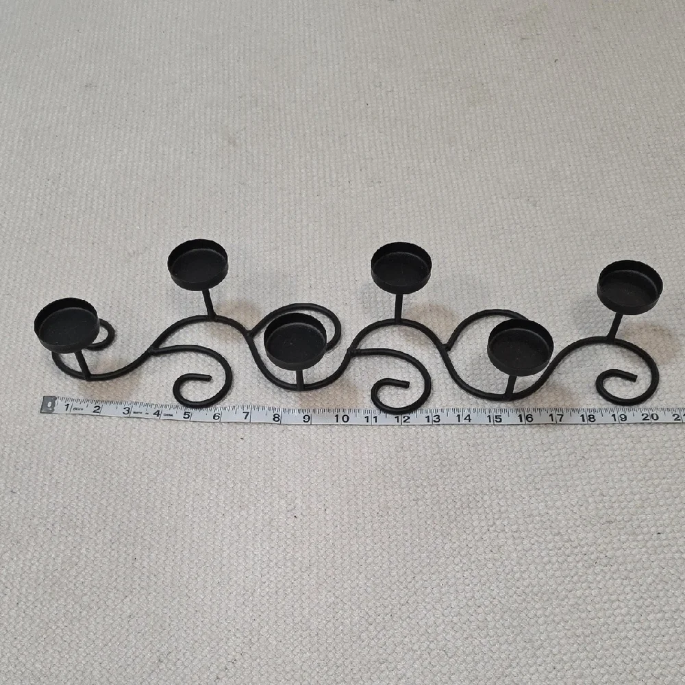 Elegant Black Metal Wall Candle Holder